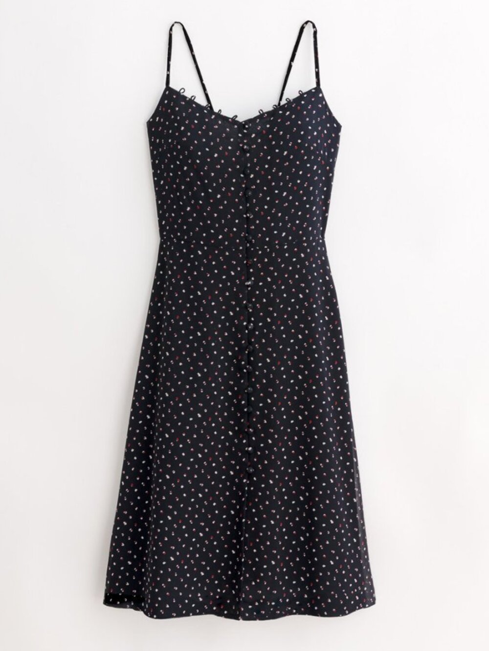 NWT Petite Studio NYC PETITE Polka Dot Midi Slip Navy Dress | FREE SHIPPING